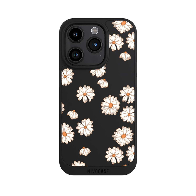 iPhone 15 Pro NIVOpure Flowerpower Tapete Weiss