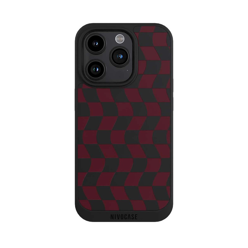 iPhone 15 Pro NIVOpure Karo Weinrot