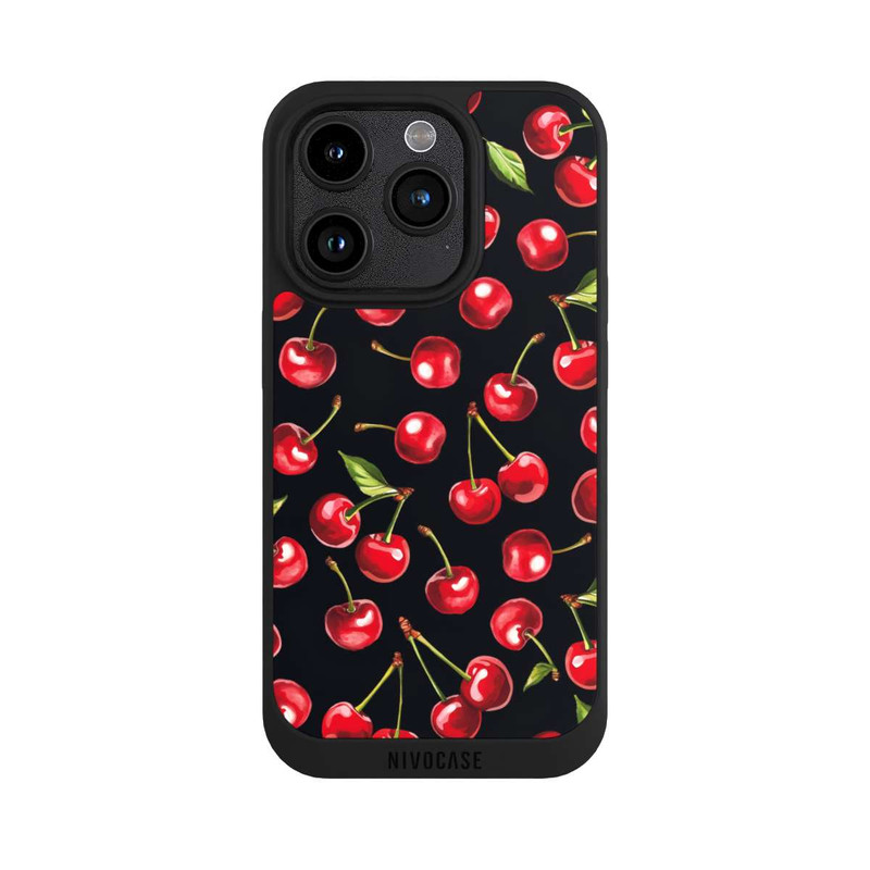 iPhone 15 Pro NIVOpure Cherry Pattern Black with AI