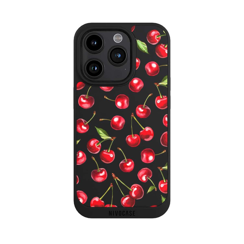 iPhone 15 Pro NIVOpure Cherry Pattern Transparent With AI