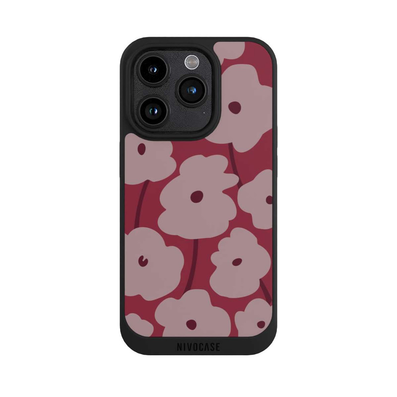 iPhone 15 Pro NIVOpure Minimalistische Blumen Bordeaux