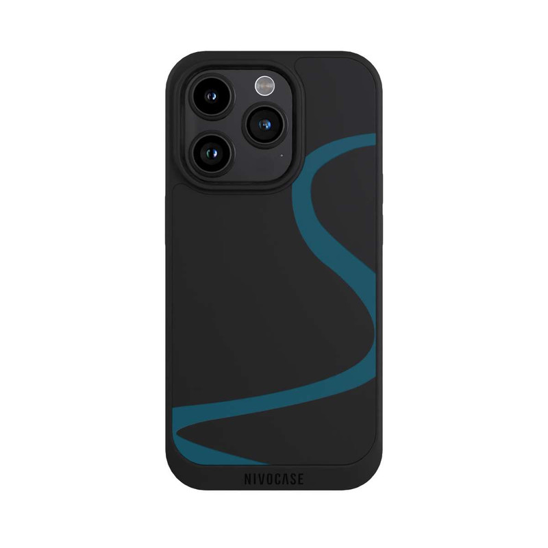 iPhone 15 Pro NIVOpure Blaue Linie Transparent