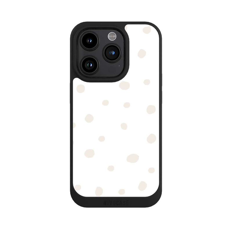iPhone 15 Pro NIVOpure Motif à Pois Blanc Marron