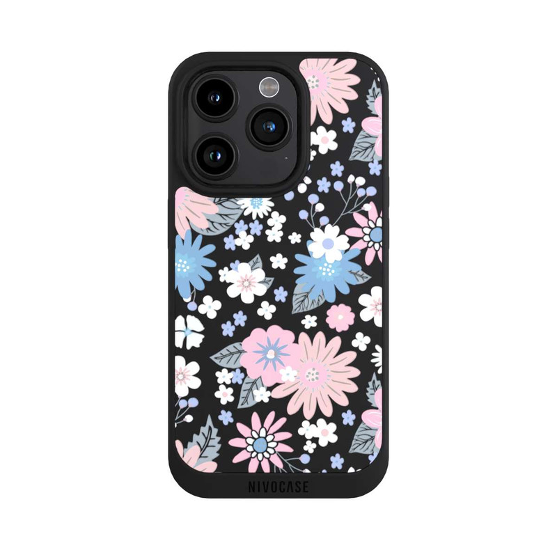 iPhone 15 Pro NIVOpure Wildflower Pattern Illustration Pastell Transparent