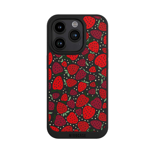 Apple iPhone 15 Pro NIVOpure Erdbeermuster Comic Transparent