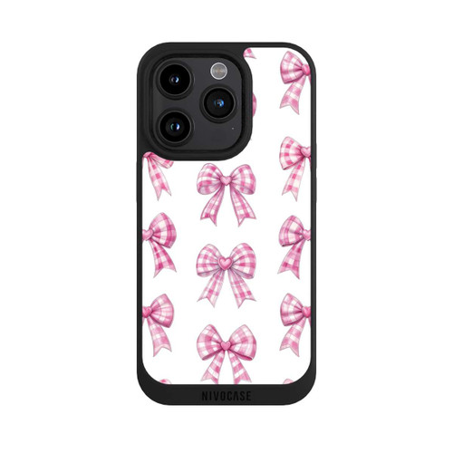Apple iPhone 15 Pro NIVOpure Pink Gingham Hearts and Bows