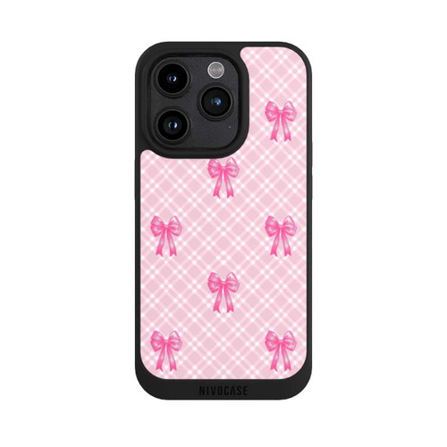 Apple iPhone 15 Pro NIVOpure Pink Bows and Plaid Pattern