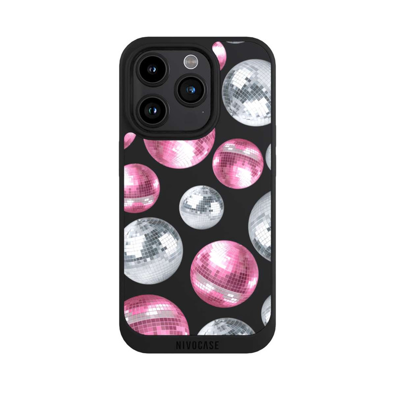 iPhone 15 Pro NIVOpure Discokugel Show Pink Transparent