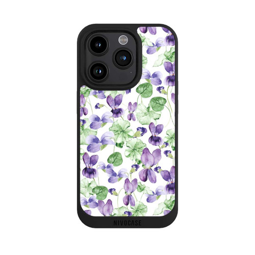 Apple iPhone 15 Pro NIVOpure Purple Wildflowers Pattern Watercolor