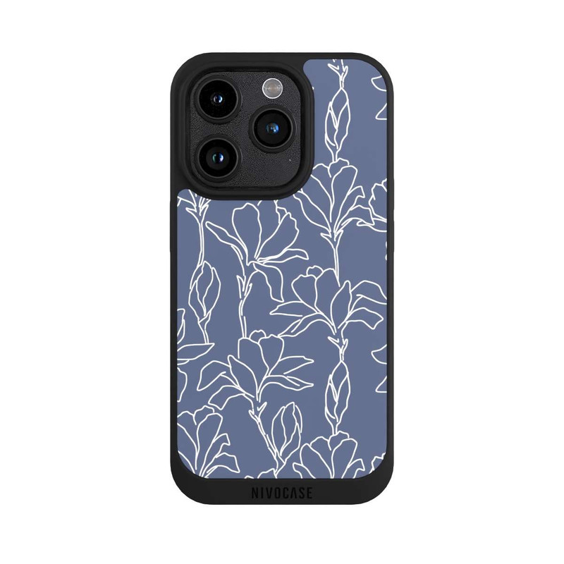 iPhone 15 Pro NIVOpure Flower Silhouettes on Blue