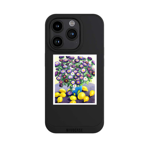 Apple iPhone 15 Pro NIVOpure Purple Asters and Lemons by Christopher Ryland