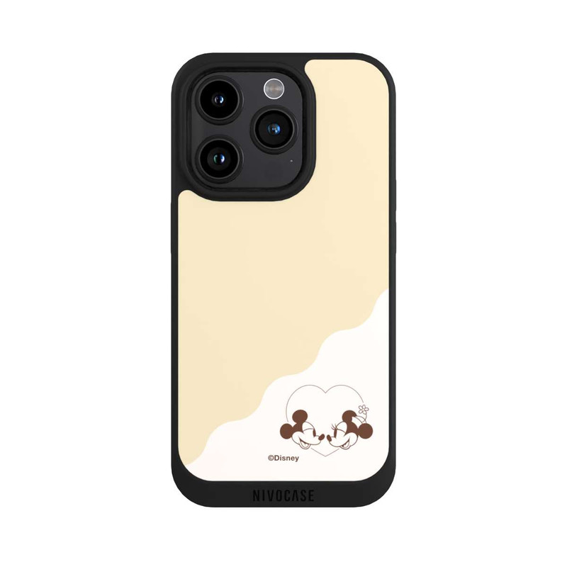 iPhone 15 Pro NIVOpure Mickey and Minnie Love Heart Beige
