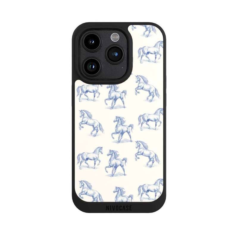 iPhone 15 Pro NIVOpure Horses Pattern Toile de Jouy with AI