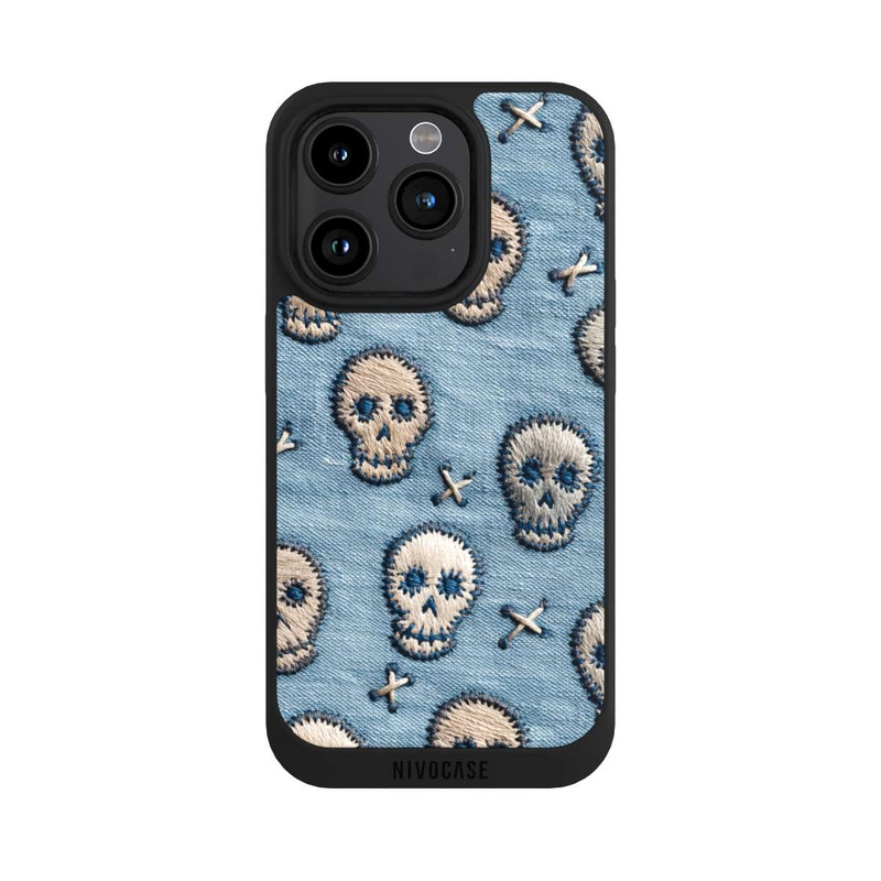 iPhone 15 Pro NIVOpure Skulls on Jeans Pattern