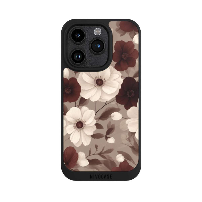 iPhone 15 Pro NIVOpure Bordeaux Und Creme Blumen mit KI