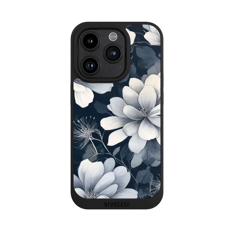 iPhone 15 Pro NIVOpure Negative Flower Blue White with AI