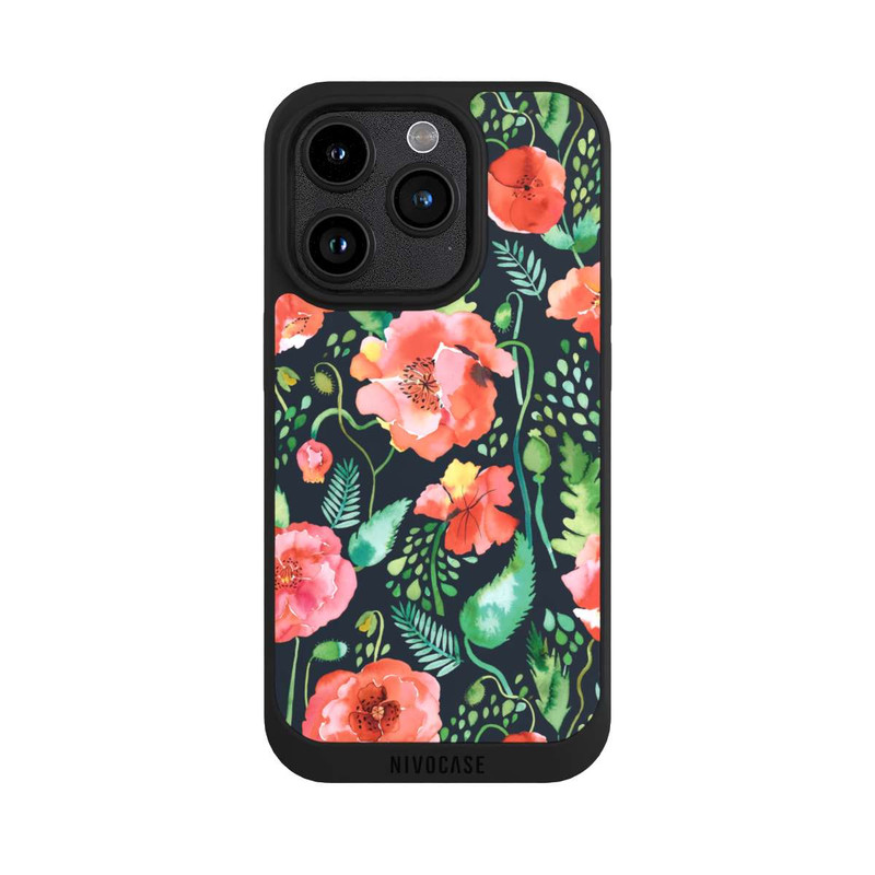 iPhone 15 Pro NIVOpure Mohnblumen Dunkle Wildnis
