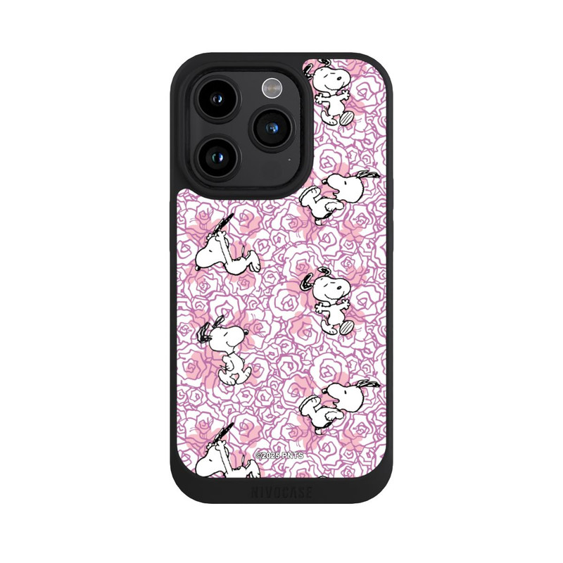 iPhone 15 Pro NIVOpure Peanuts Pink Roses Pattern