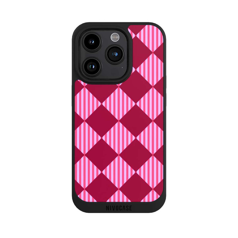 iPhone 15 Pro NIVOpure Diamond Pattern Red Pink