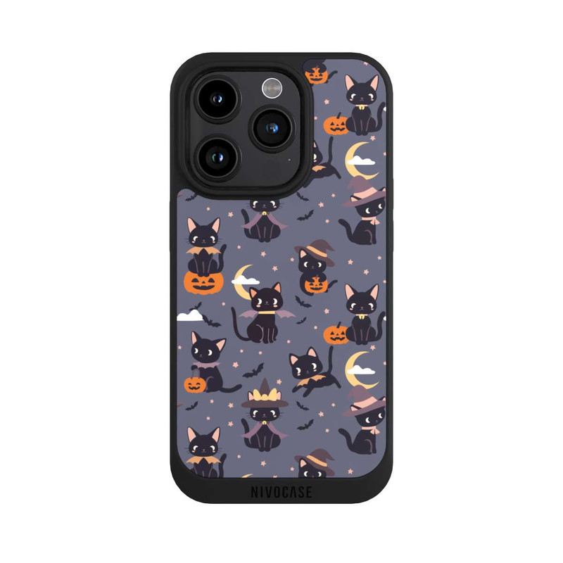 iPhone 15 Pro NIVOpure Cute Halloween Witch Cats and Pumpkins