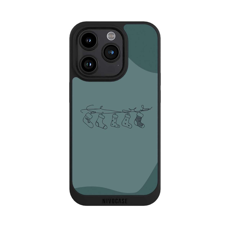 iPhone 15 Pro NIVOpure Christmas stockings line art minimalistic