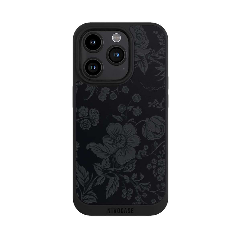 iPhone 15 Pro NIVOpure Dunkle Blumen Vintageoptik