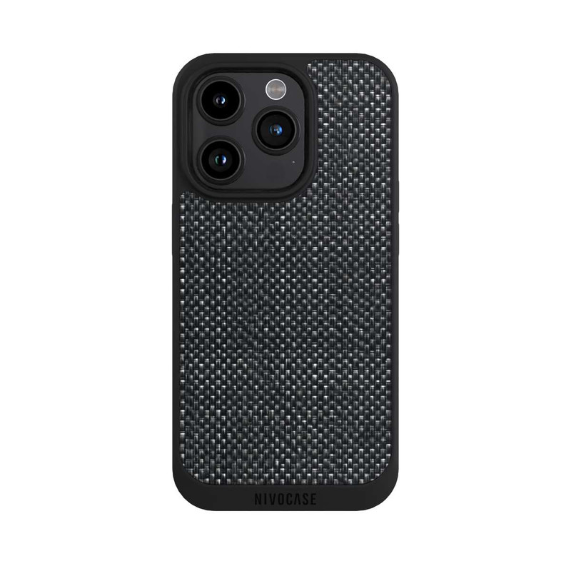 iPhone 15 Pro NIVOpure Tissu Noir Abstrait