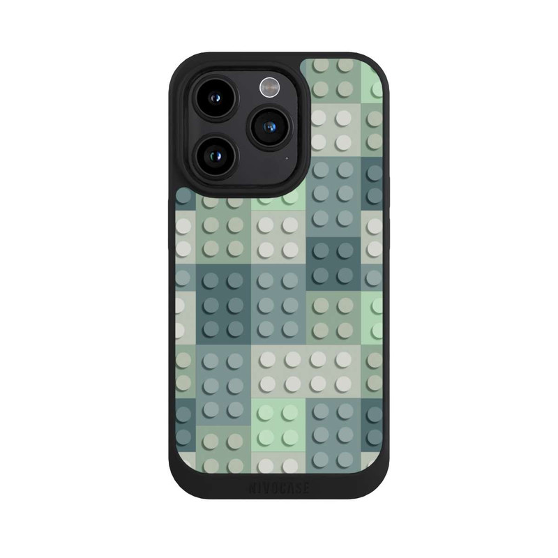 iPhone 15 Pro NIVOpure Grünes Blockmuster
