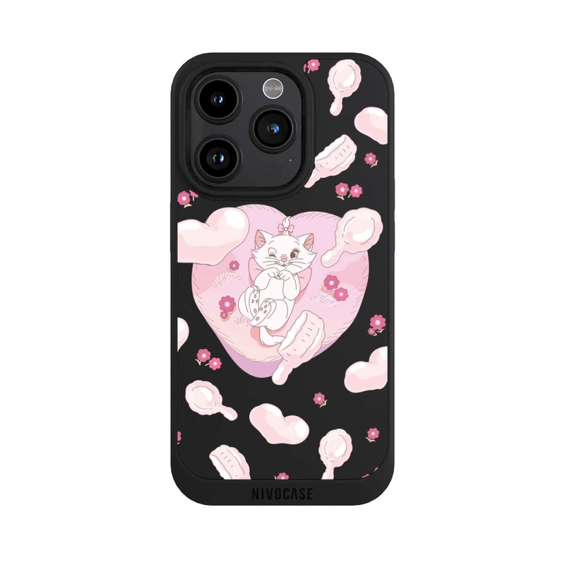iPhone 15 Pro NIVOpure Aristochats Marie Cœurs Rose Transparent