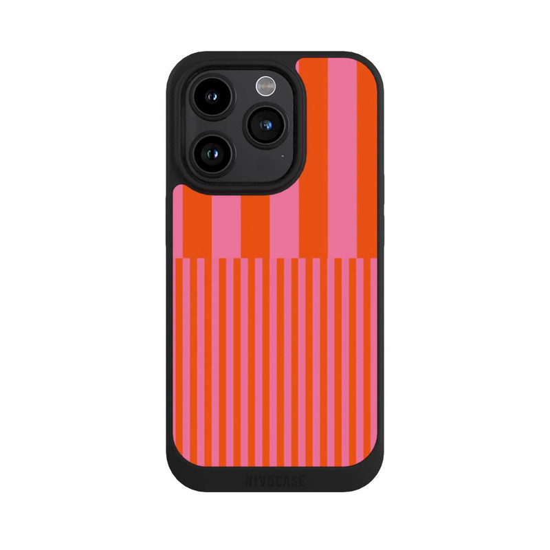 iPhone 15 Pro NIVOpure Striped Pattern Pink Red