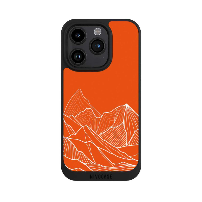 iPhone 15 Pro NIVOpure Montain Contour Line Art Orange