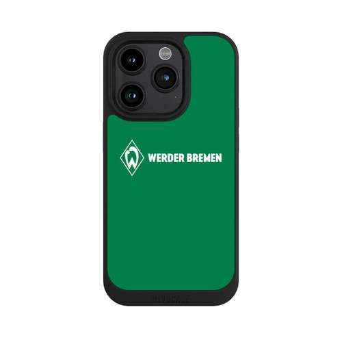 Apple iPhone 15 Pro NIVOpure Werder Bremen Schriftzug Raute Grün
