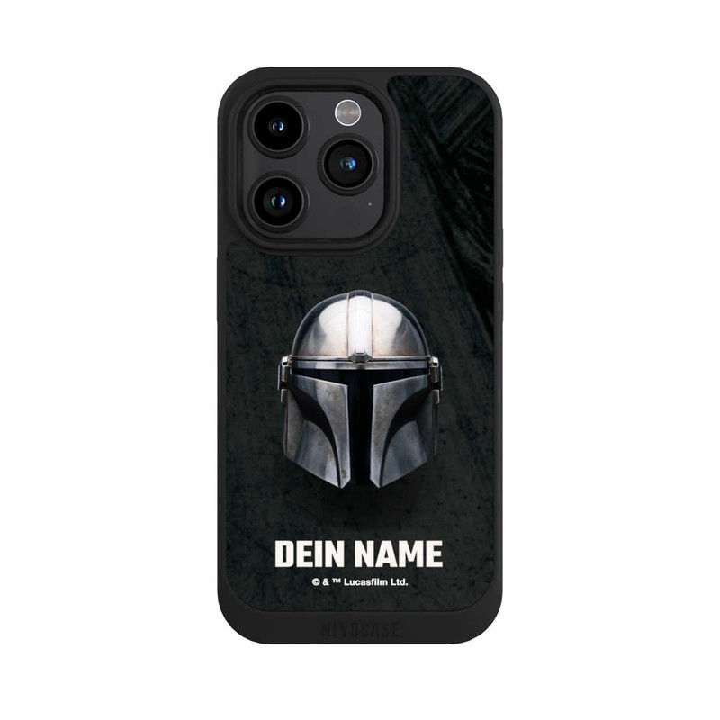 iPhone 15 Pro NIVOpure Star Wars Mandalorian Black Helmet customisable