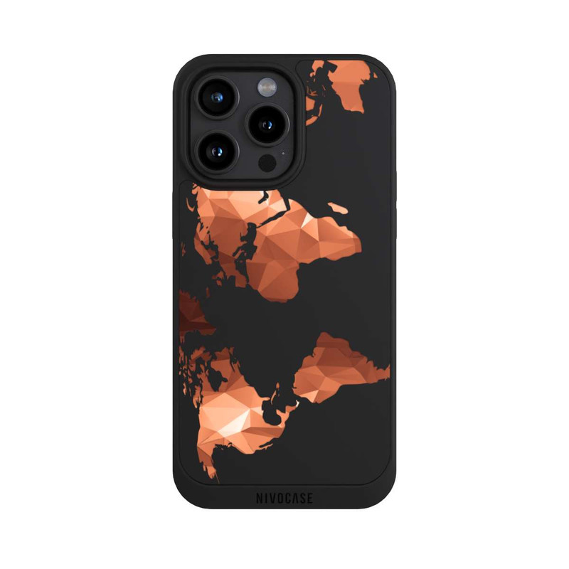 iPhone 15 Pro Max NIVOpure Carte du Monde Triangle sans fond