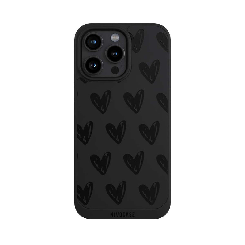 iPhone 15 Pro Max NIVOpure Herzen Schwarz ohne Hintergrund