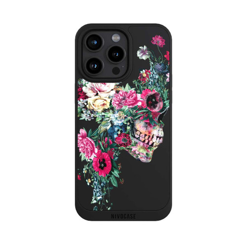 Apple iPhone 15 Pro Max NIVOpure Crâne fleuri transparent