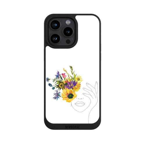 Apple iPhone 15 Pro Max NIVOpure Line Art Frau Sonnenblumen
