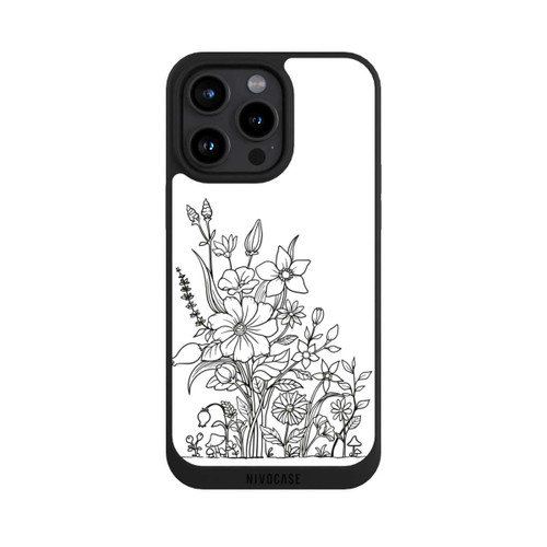 Apple iPhone 15 Pro Max NIVOpure Blumen Linienkunst