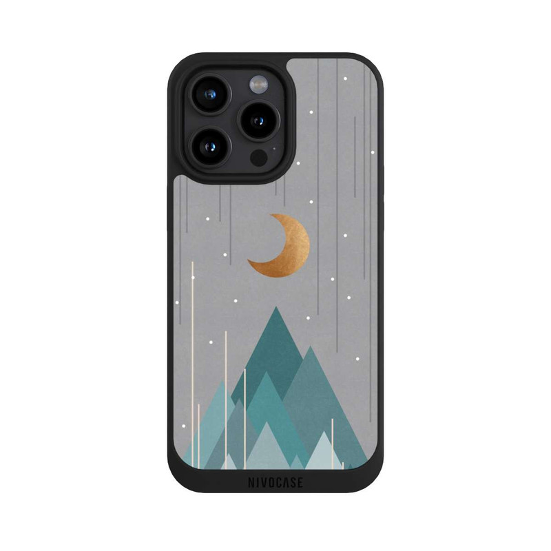 iPhone 15 Pro Max NIVOpure Lune et montagnes Vert menthe