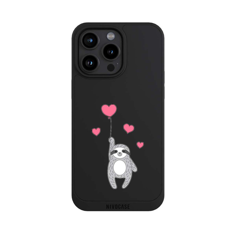 iPhone 15 Pro Max NIVOpure Paresseux avec coeurs transparent