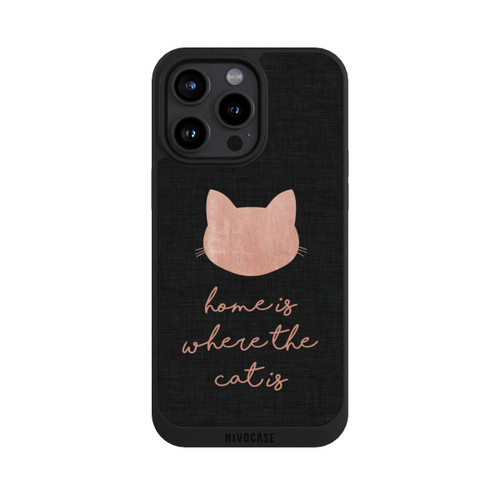 Apple iPhone 15 Pro Max NIVOpure Home Is Where The Cat Is - Pink on Black 