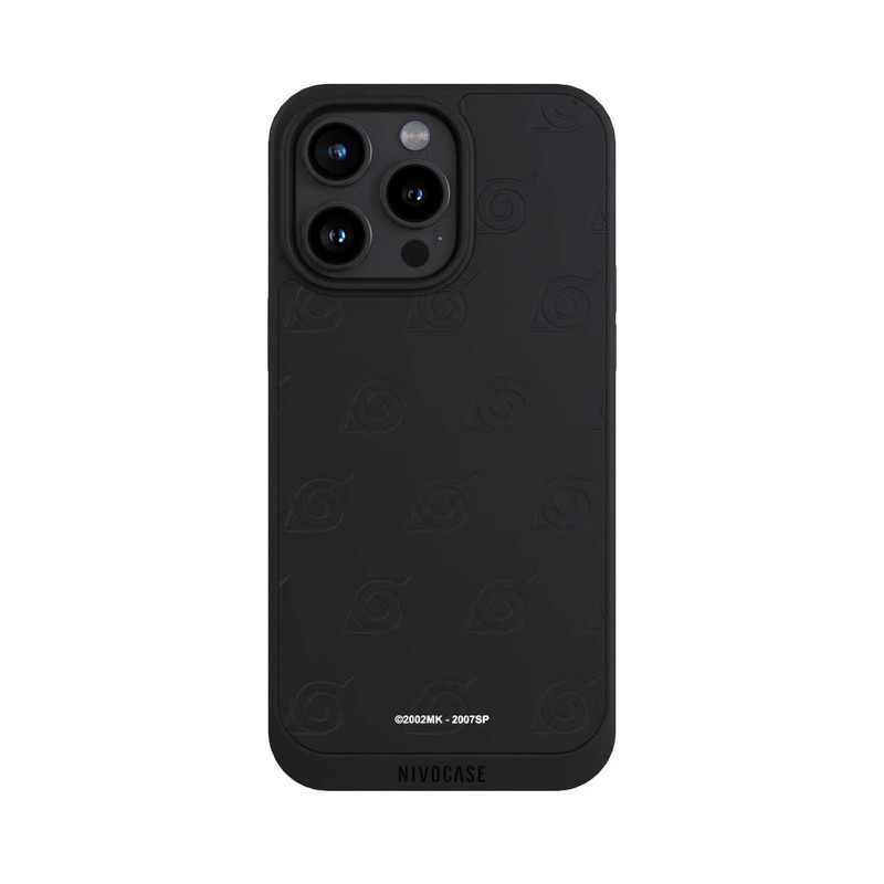 iPhone 15 Pro Max NIVOpure Schwarzes Konoha-Muster Transparent
