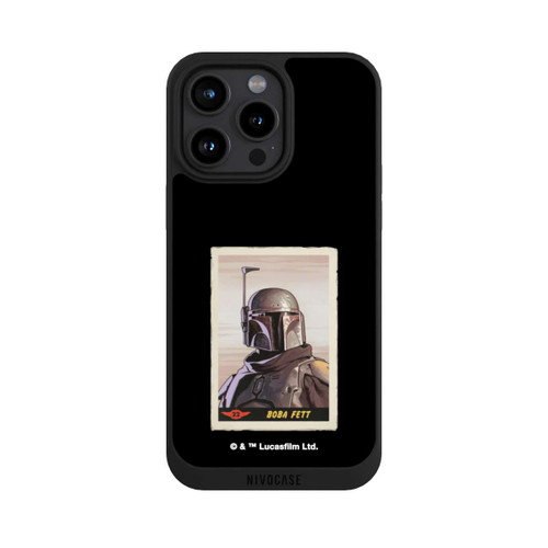 Apple iPhone 15 Pro Max NIVOpure Boba Fett Badges Schwarzer Hintergrund