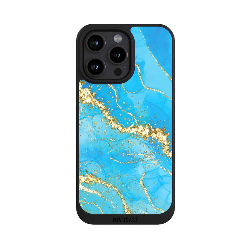 iPhone 15 Pro Max NIVOpure Fond Turquoise & Or