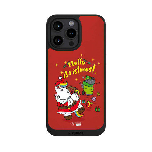 Apple iPhone 15 Pro Max NIVOpure Pummeleinhorn Fluffy Christmas Rot