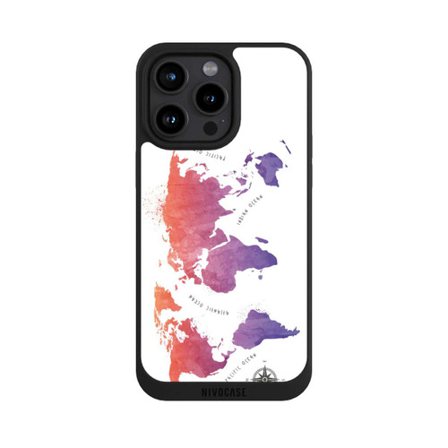 Apple iPhone 15 Pro Max NIVOpure Worldmap (Watercolor) white