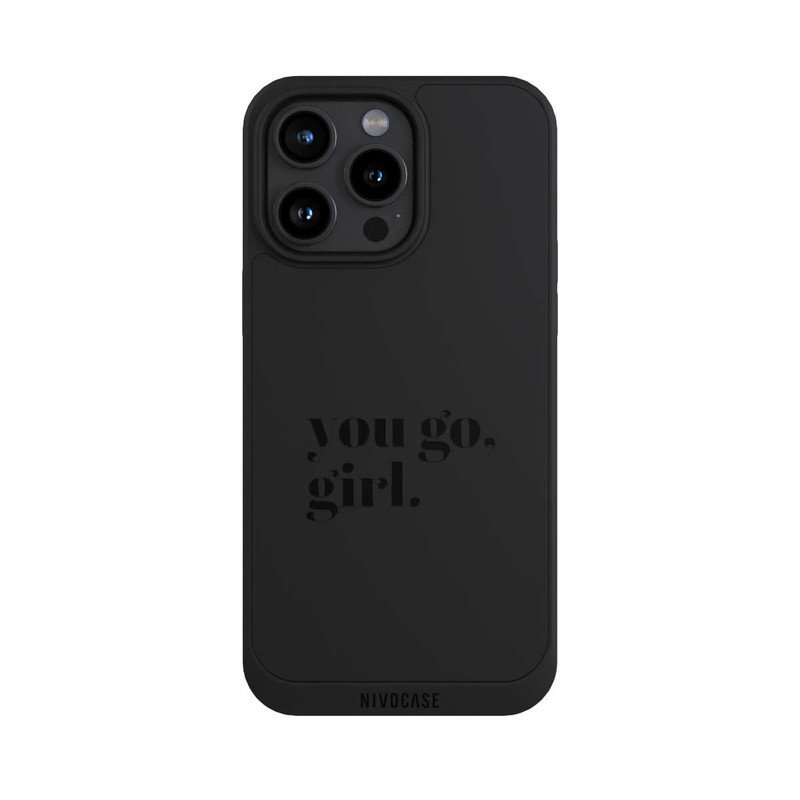 iPhone 15 Pro Max NIVOpure You Go Girl Schwarz Transparent