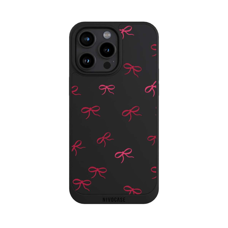 iPhone 15 Pro Max NIVOpure Bows Red Pattern Transparent