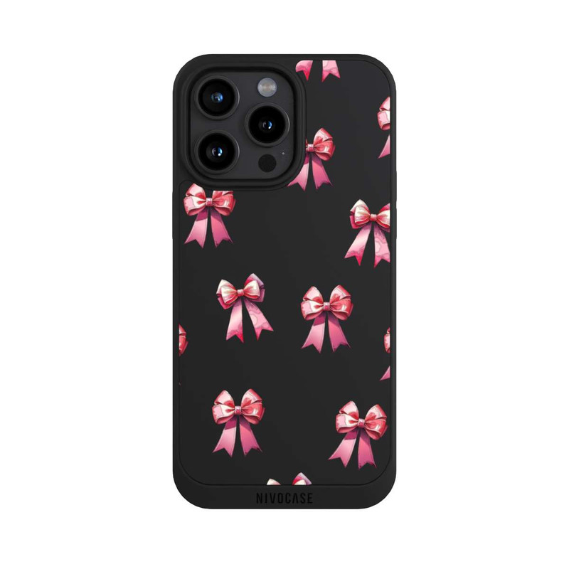 iPhone 15 Pro Max NIVOpure Bow Red Pattern Watercolor Transparent