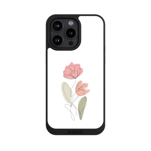 Apple iPhone 15 Pro Max NIVOpure Flower Line Art Red